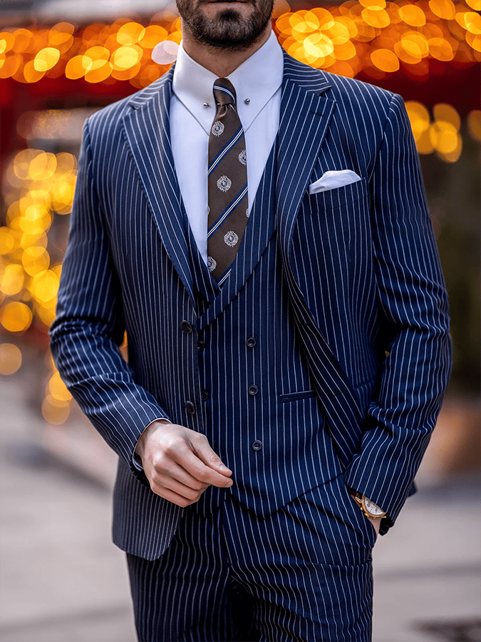 Cedric | Gestreiftes Business Sakko im Retro-Stil