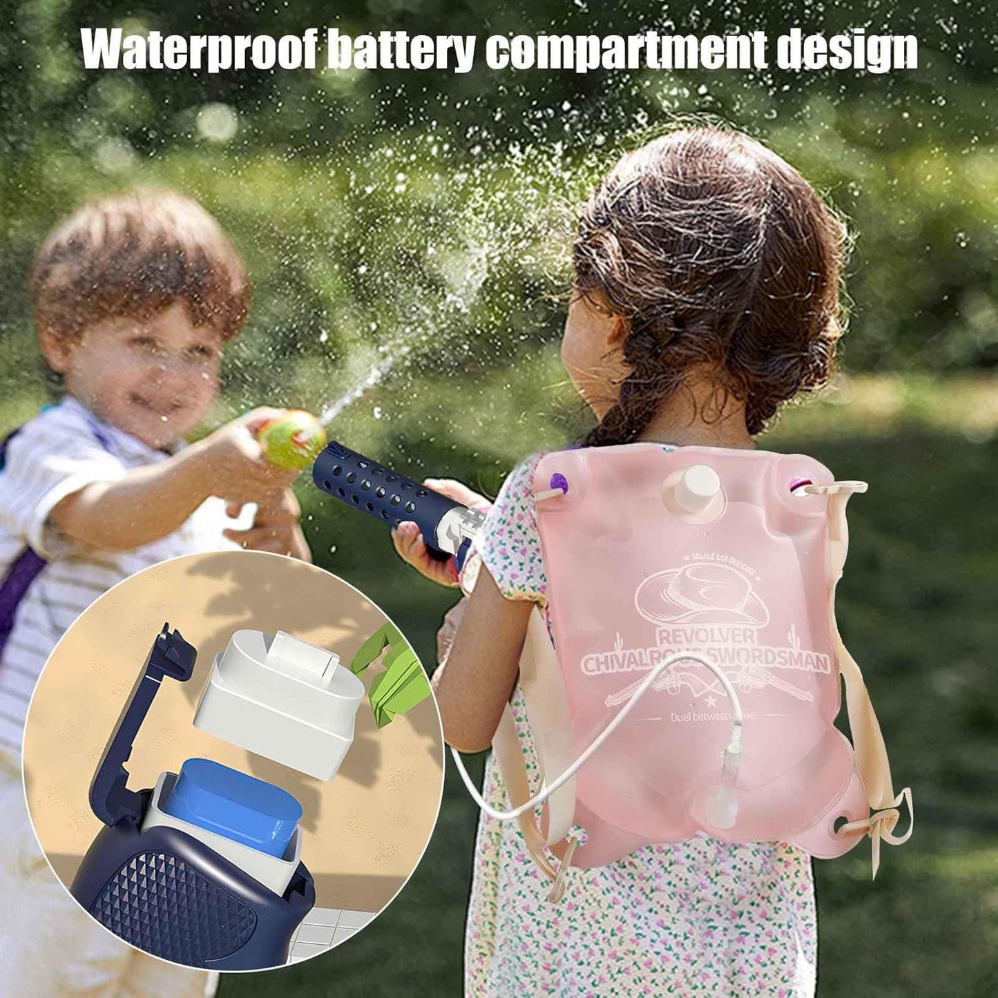 JetMax – Dual-Tank Elektrische Wasserpistole (10 Meter Reichweite)
