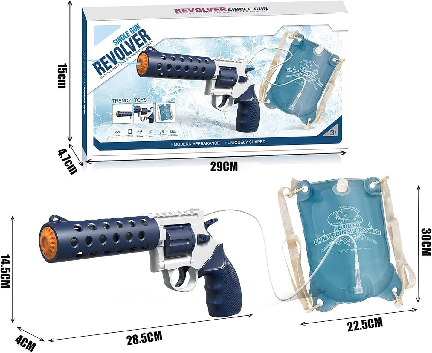 JetMax – Dual-Tank Elektrische Wasserpistole (10 Meter Reichweite)