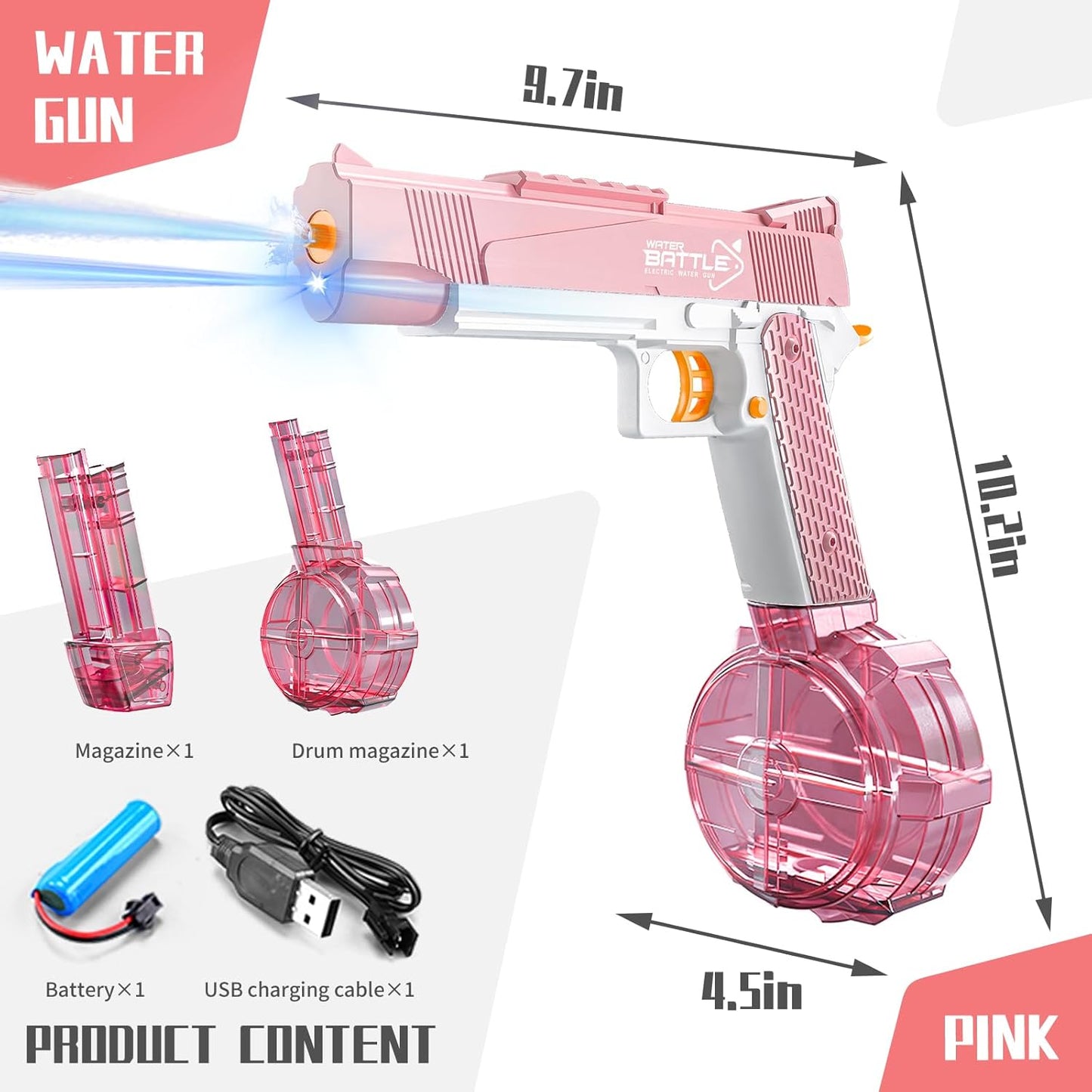 JetMax – Dual-Tank Elektrische Wasserpistole (10 Meter Reichweite)