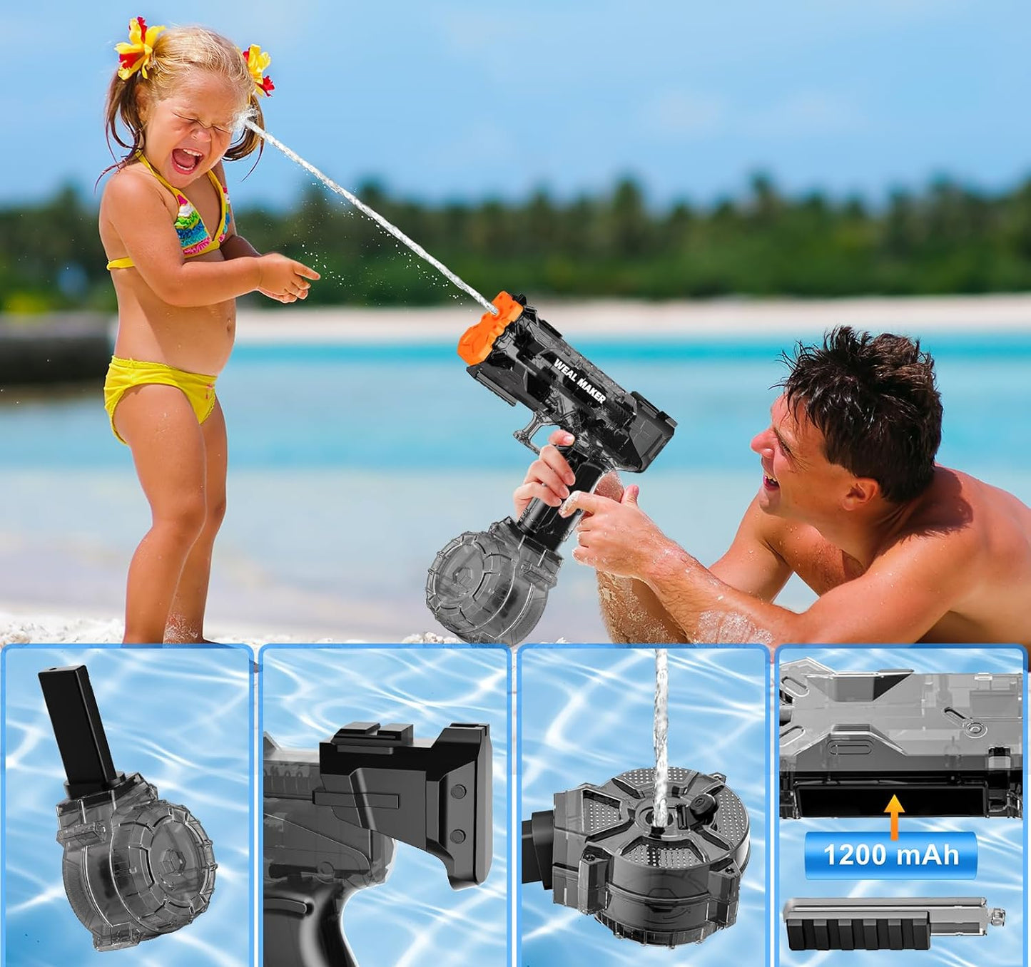 Artcool Storm – Leistungsstarke Elektrische Wasserpistole (Schwarz)