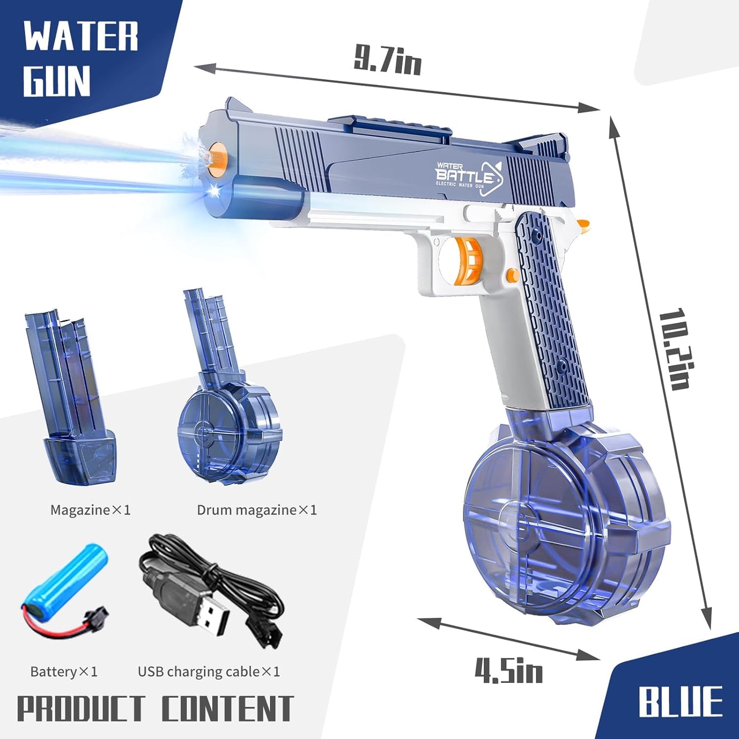 JetMax – Dual-Tank Elektrische Wasserpistole (10 Meter Reichweite)