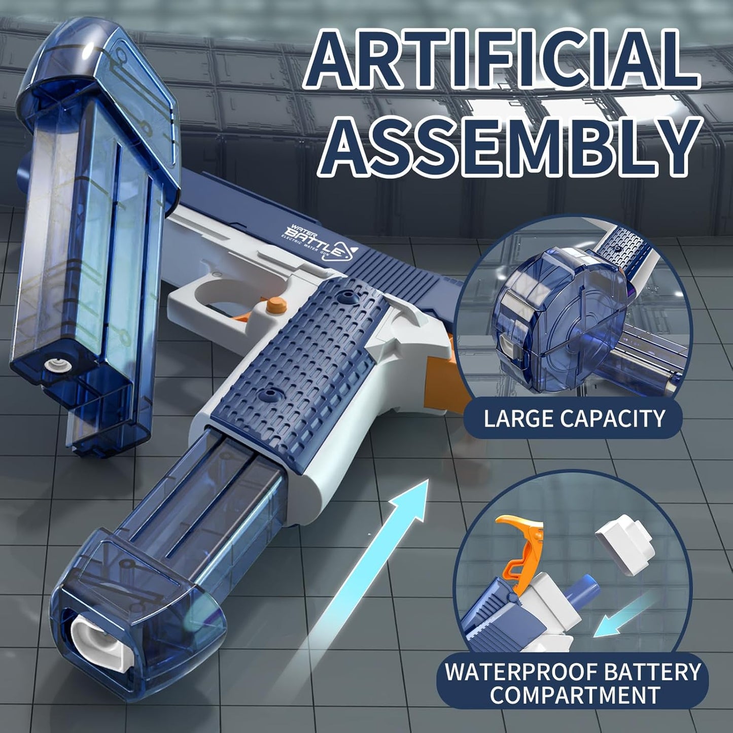 JetMax – Dual-Tank Elektrische Wasserpistole (10 Meter Reichweite)