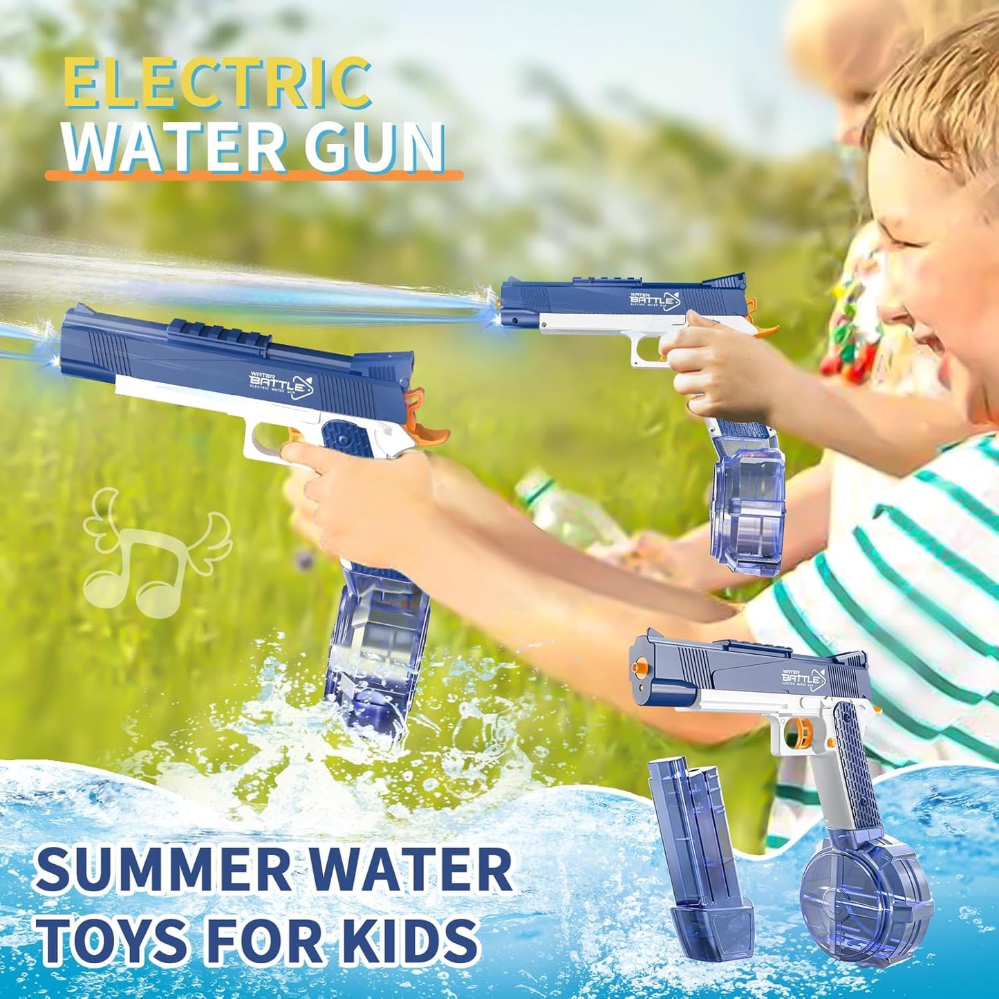 JetMax – Dual-Tank Elektrische Wasserpistole (10 Meter Reichweite)