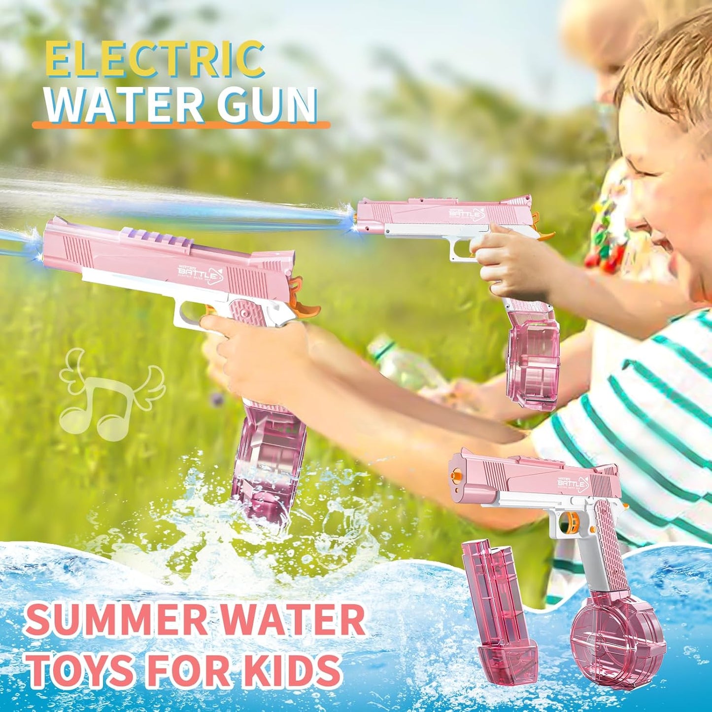 JetMax – Dual-Tank Elektrische Wasserpistole (10 Meter Reichweite)