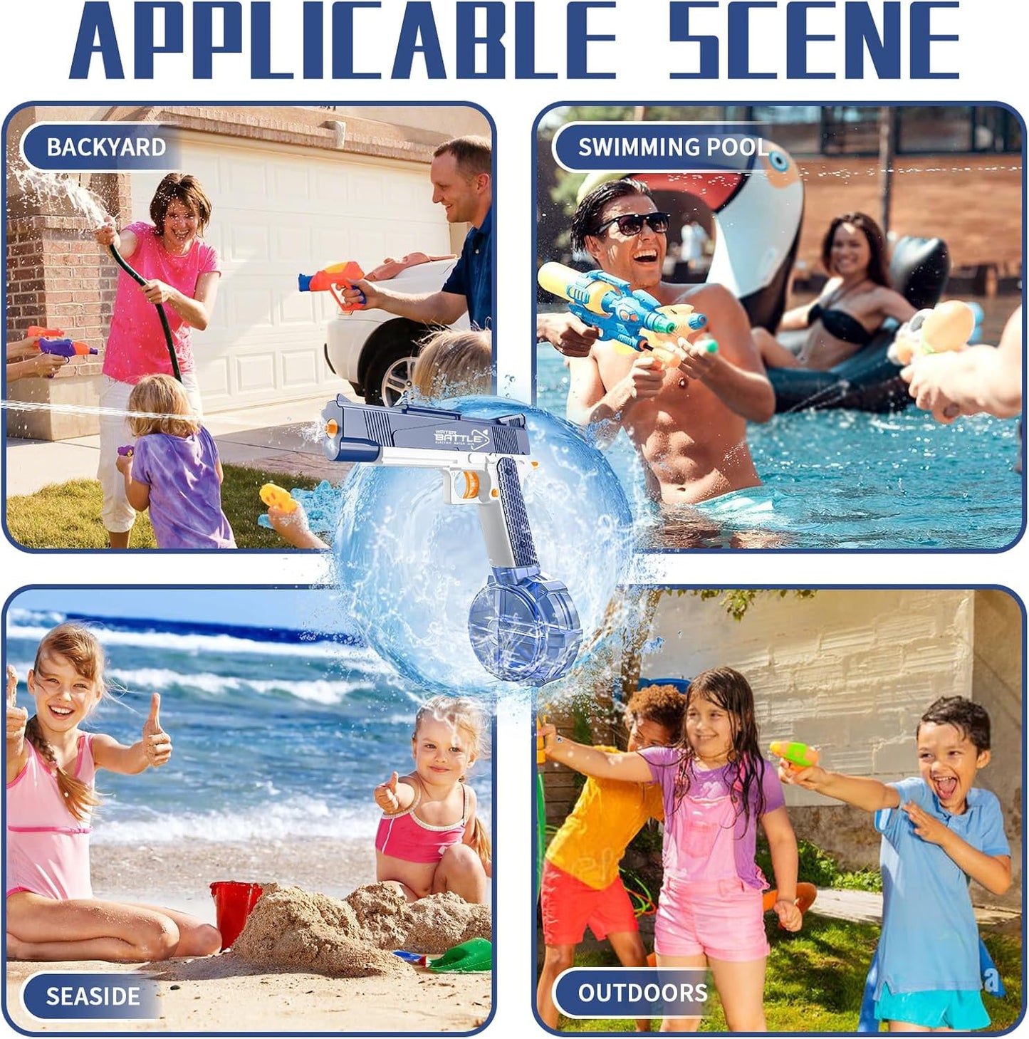 JetMax – Dual-Tank Elektrische Wasserpistole (10 Meter Reichweite)