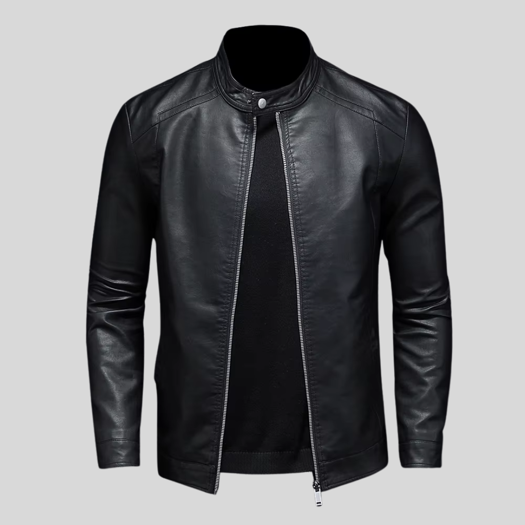 Troy | Schlichte Lederjacke im minimalistischen Design