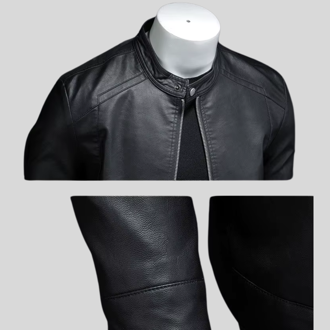 Troy | Schlichte Lederjacke im minimalistischen Design