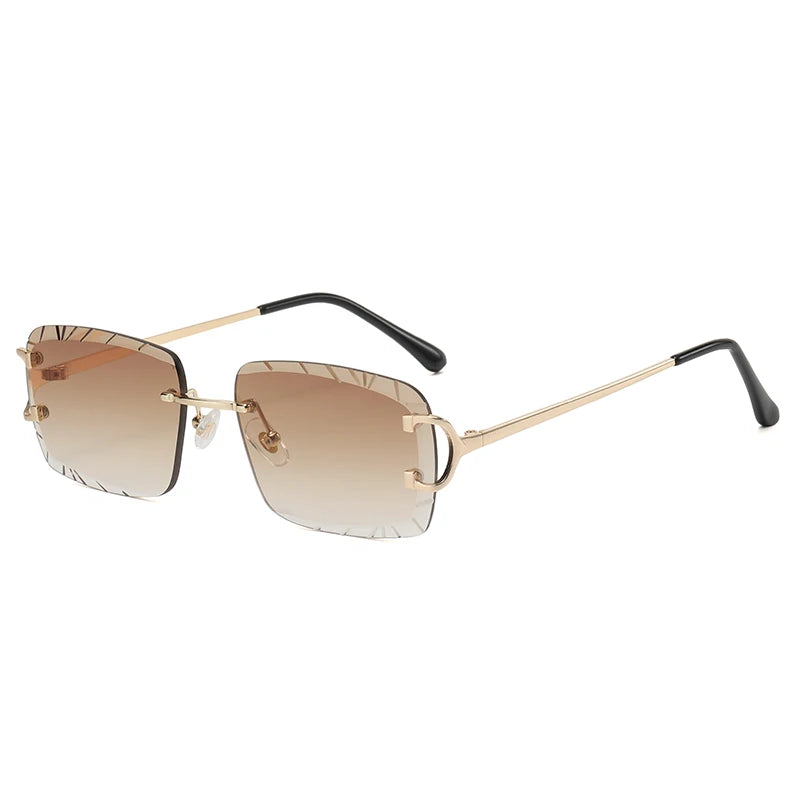 Savio | Rechteckige Sonnenbrille Randlos
