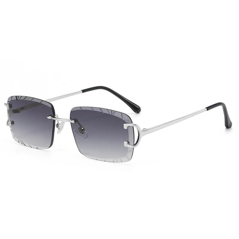 Savio | Rechteckige Sonnenbrille Randlos