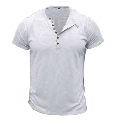 Short Sleeve Cotton Henley