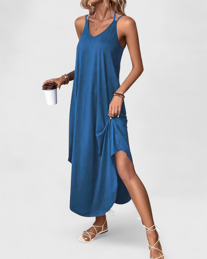 Tracy | Langes Kleid Mit Lose V Ausschnitt