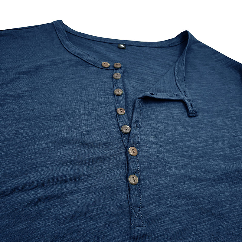 Short Sleeve Cotton Henley