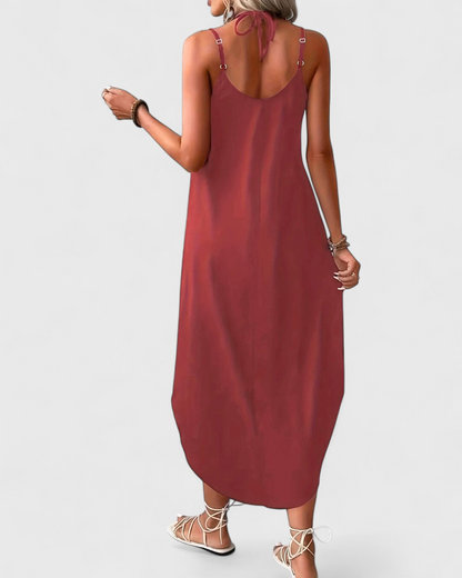 Tracy | Langes Kleid Mit Lose V Ausschnitt