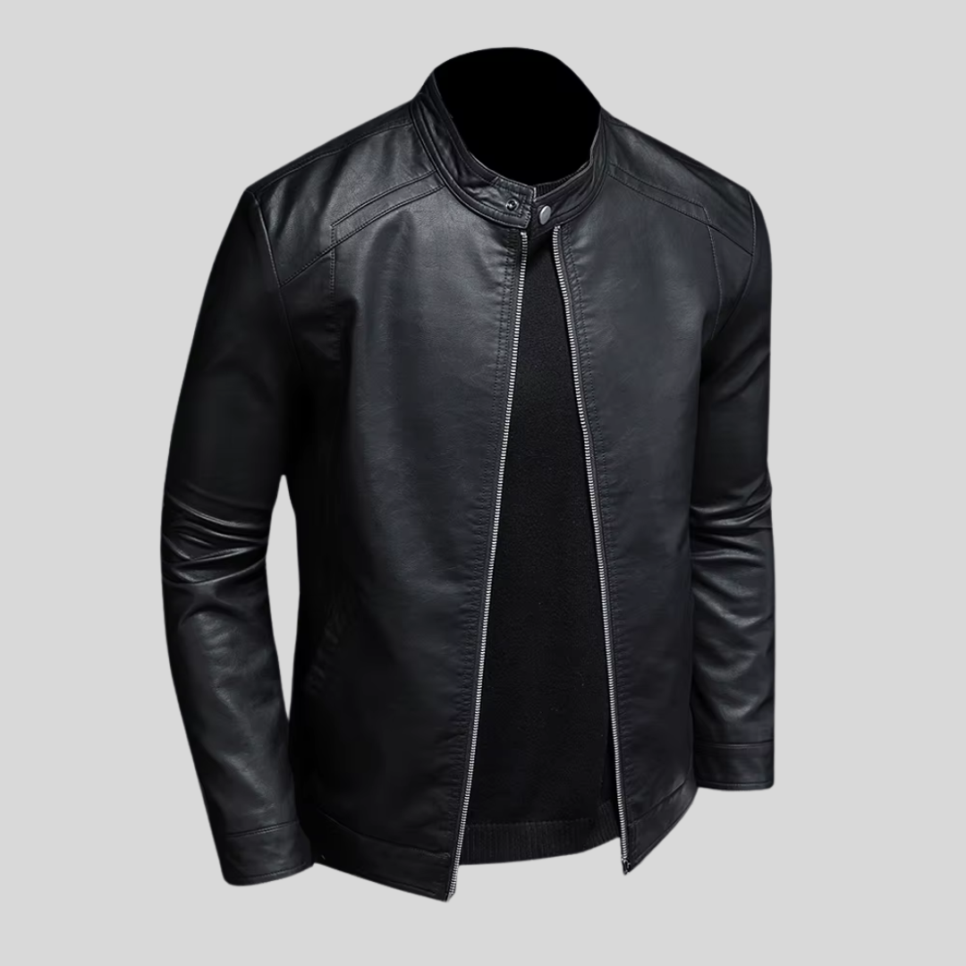 Troy | Schlichte Lederjacke im minimalistischen Design