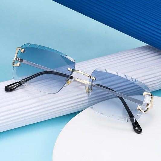 Savio | Rechteckige Sonnenbrille Randlos