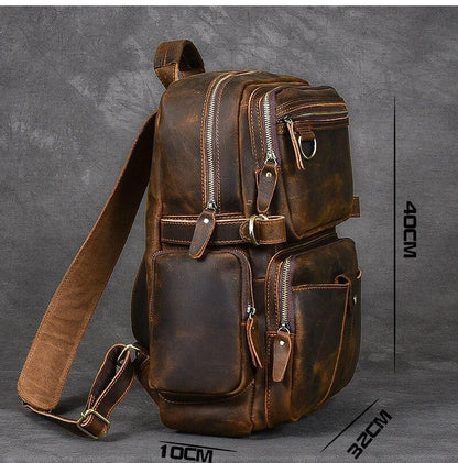 BASEL | Brauner Lederrucksack